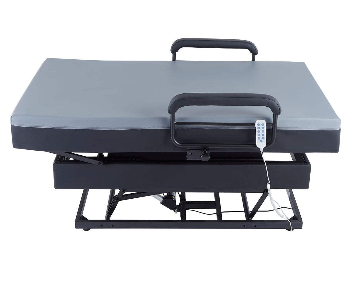 EZY Out II - Twin Hi-Lo Adjustable Bed With Mattress - Gray / Black