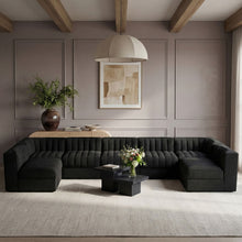 Load image into Gallery viewer, Rummi - Velvet Performance Fabric Upholstered 7 Piece Modular Sectional (With 2 Corner Chairs)
