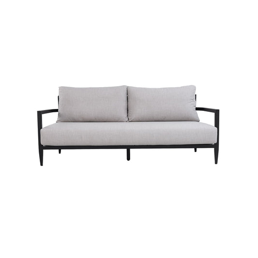 Outdoor Bench Seat Sofa, Sunbrella Cushion, Weather Resistant For Patio - Ember Black