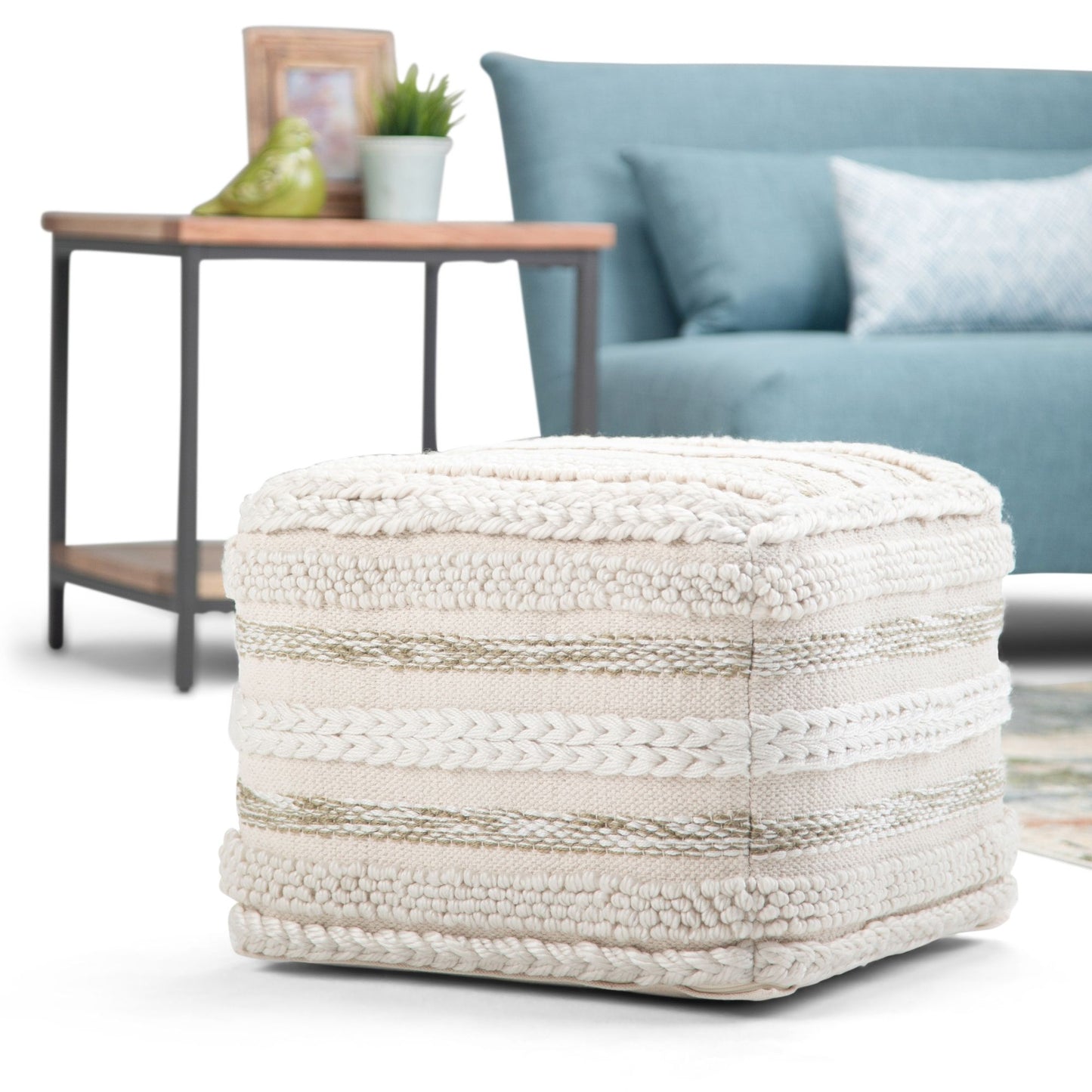 Sommer - Square Pouf - Off White
