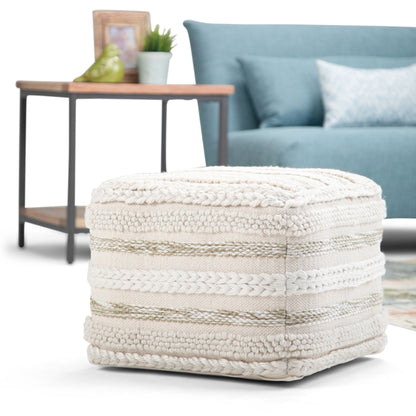 Sommer - Square Pouf - Off White