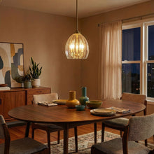 Load image into Gallery viewer, Zen - 5 Pendant Chain Hanging Light - Clear / Gold
