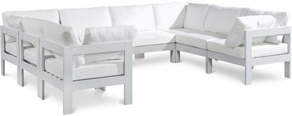 Nizuc - Outdoor Patio 8 Piece Modular Sectional With White Frame
