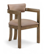 Load image into Gallery viewer, Lavrin - Vegan Leather Upholstered Dining Arm Chair (Set of 2) - Walnut Base
