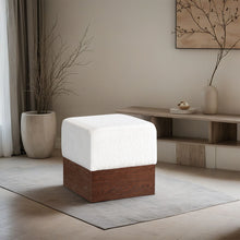 Load image into Gallery viewer, Havre - Ottoman / Stool With Brown Base
