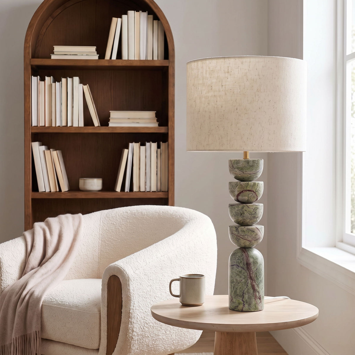 Opus - Linen Textured Fabric And Brass Table Lamp