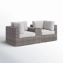 Load image into Gallery viewer, Handcrafted Outdoor Loveseat With Wicker Seating
