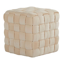 Load image into Gallery viewer, Square Braided Ottoman -
