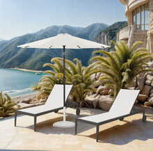 Load image into Gallery viewer, Fiji - Aluminum Patio Umbrella With Round White And Black Base
