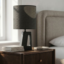 Load image into Gallery viewer, Vellum - Genuine Marble Base And Linen Textured Fabric Shade Table Lamp
