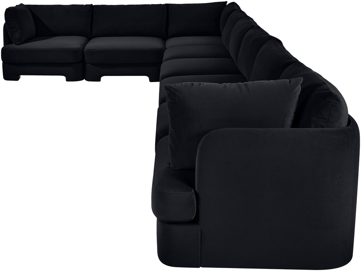 Hammond - Velvet Performance Fabric Upholstered 8 Piece L-Shaped Sectional