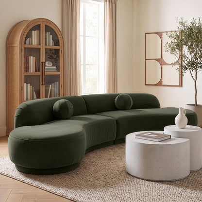 Avra - 146" Velvet Performance Fabric Upholstered Sectional