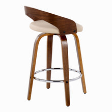 Load image into Gallery viewer, Grotto - Mid Century Modern Elegant Fixed Height Counter Stool With Swivel With Round Footrest (Set of 2)
