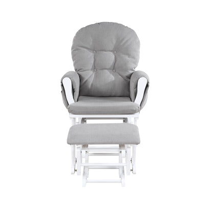 Mason - Glider And Ottoman White Wood - Gray