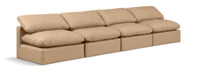 Load image into Gallery viewer, Indulge - Faux Leather 4 Piece Modular Armless Sofa - Tan
