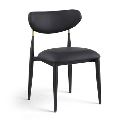 Ronda - Vegan Leather Upholstered Dining Side Chair - Black Legs