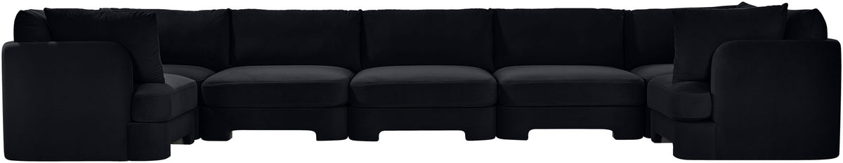 Hammond - Velvet Performance Fabric Upholstered 7 Piece U-Shaped Sectional