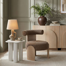 Load image into Gallery viewer, Calder - Linen Textured Fabric Upholstered Accent Chair - Painted Natural Base
