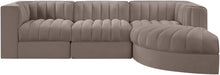 Load image into Gallery viewer, Rummi - Velvet Performance Fabric Upholstered 4 Piece Modular Sectional, With Reverse Corner Chair
