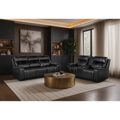 Gary - Power Reclining Sofa With Pillow Top Arms, Hidden Cup Holders - Black
