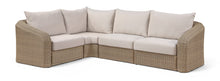 Load image into Gallery viewer, Seacrest - Olefin Water Resistant Fabric And Wicker 4 Piece Outdoor Patio Modular Sectional
