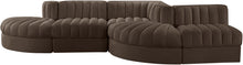 Load image into Gallery viewer, Rummi - Rounded Velvet Performance Fabric Upholstered 5 Piece Modular Sectional
