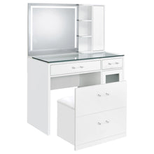 Load image into Gallery viewer, Flora Makeup Vanity Table with LED Mirror and Stool
