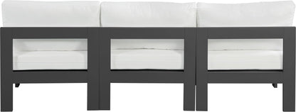 Nizuc - Outdoor Patio 3 Seat Armless Modular Sofa With Gray Frame