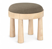 Load image into Gallery viewer, Larea - Linen Textured Fabric Ottoman - Natural Base
