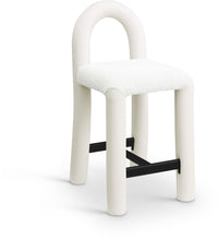 Load image into Gallery viewer, Amari - Vegan Leather and Boucle Fabric Stool
