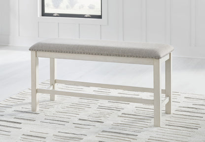 Robbinsdale - Dbl Counter Height Upholstered Dining Bench - Antique White