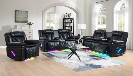 U6039 - Reclining Sofa - Black