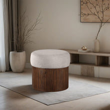 Load image into Gallery viewer, Nimes - Ottoman / Stool With Brown Base
