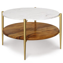 Load image into Gallery viewer, Wagner - Round Marble &amp; Wood Table
