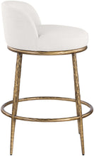 Load image into Gallery viewer, Ferro - Linen Textured Performance Fabric Upholstered Counter Stool - Cream / Brushed Gold
