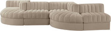 Load image into Gallery viewer, Rummi - Rounded Velvet Performance Fabric Upholstered 6 Piece Modular Sectional

