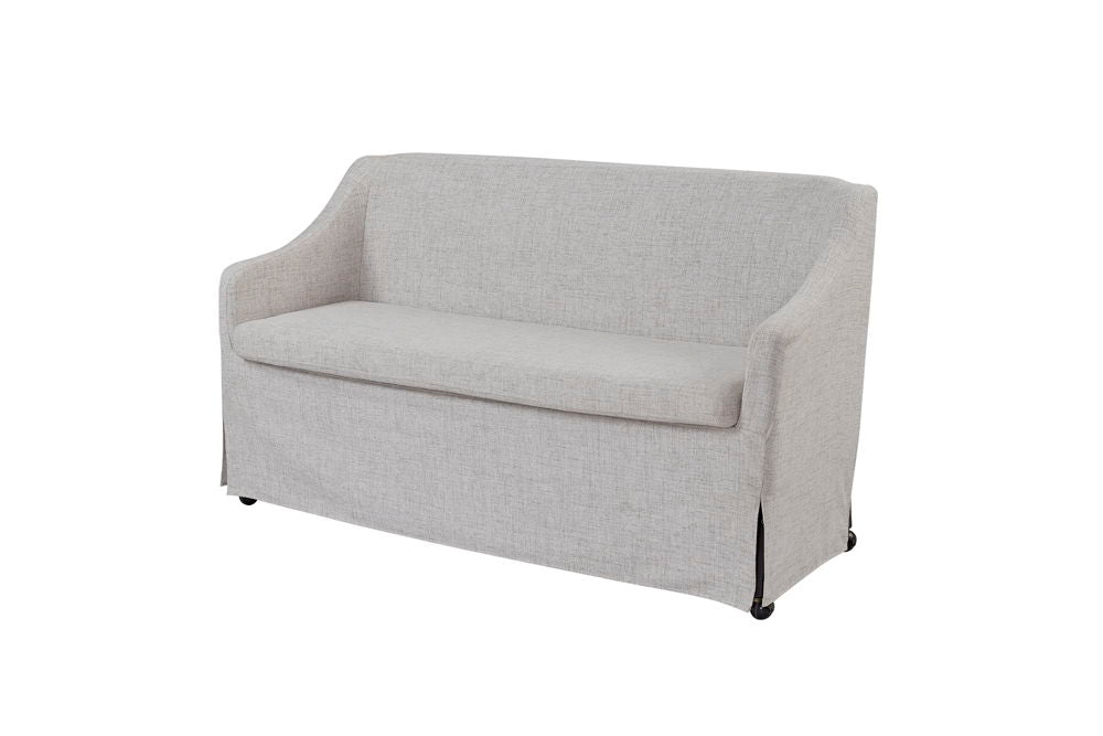 Citrus Heights - Slip Covered Settee - Sand / Light Gray