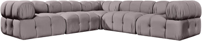 Orin - Velvet 5 Piece Modular Corner Sectional