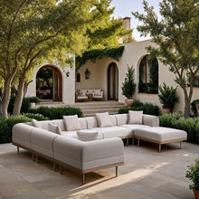 Load image into Gallery viewer, Laguna - 7 Piece Resilient Water Resistant Fabric 142" Upholstered Outdoor Patio Modular Sectional
