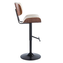 Load image into Gallery viewer, Lombardi - Mid Century Modern Adjustable Barstool With Swivel With Straight T Footrest (Set of 3)
