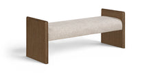 Load image into Gallery viewer, Hickory - Fabric Upholstered Bench - Brown Frame
