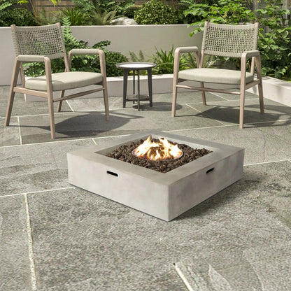 Outdoor Reinforced Fire Pit Table - Natural / Gray