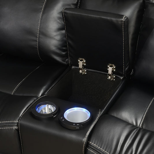 U35 - 3 Piece Power Reclining Sectional (2 Power) - Black