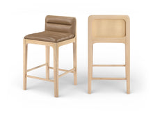 Load image into Gallery viewer, Ellis - Vegan Leather Upholstered Counter Stool (Set of 2) - Tan / Natural
