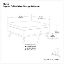 Load image into Gallery viewer, Owen - Square Coffee Table Storage Ottoman - Distressed Chestnut Brown
