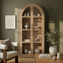 Load image into Gallery viewer, Corva - Solid Wood, Oak Veneer And Stainless Steel Storage Cabinet
