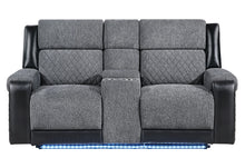 Load image into Gallery viewer, U5914 - Console Reclining Loveseat And Recliner Sofa - Black / Gray
