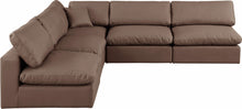 Load image into Gallery viewer, Comfy - 5 Piece Faux Leather Modular Corner Armless Sectional
