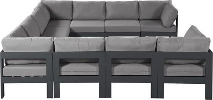 Nizuc - Outdoor Patio 10 Piece Modular Sectional With Gray Frame