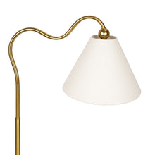 Load image into Gallery viewer, Ornate - Ring Base Curved Table Lamp With Triangle Drum Shade - Gold / White
